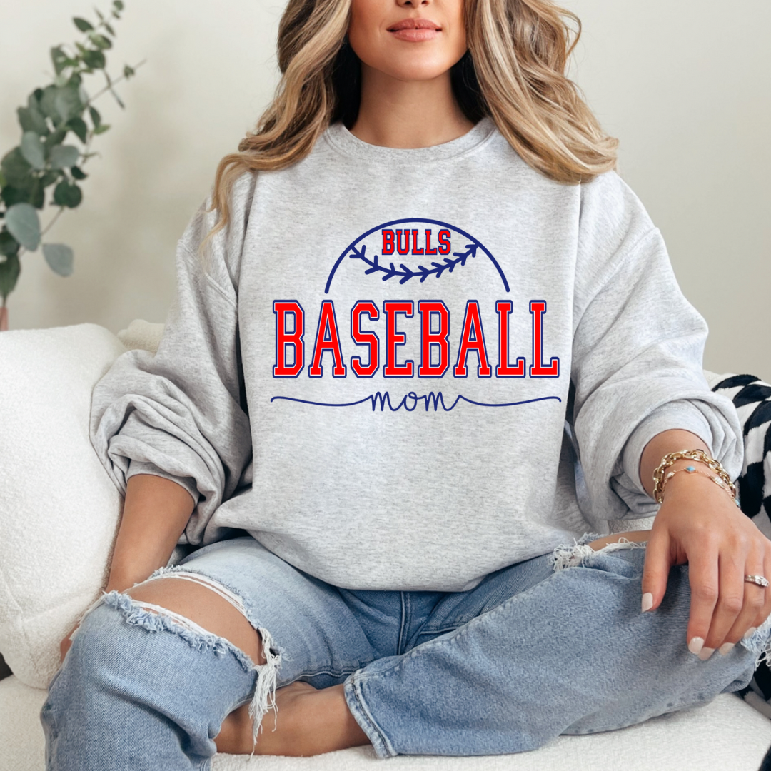 Bulls Baseball (DTF- Direct to Film Bella Canvas Tees and Gildan Sweatshirts)