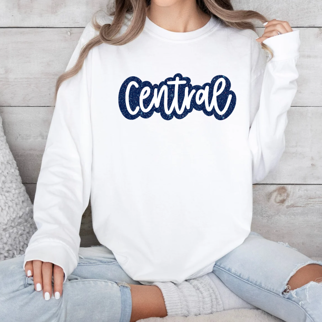 Central Gear Faux Glitter (DTF - Direct to Film Tshirt or Sweatshirt)