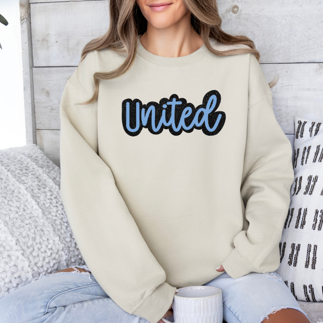 TEAM Spirit Mascot Name Faux Glitter (DTF - Direct to Film - Sweatshirts)