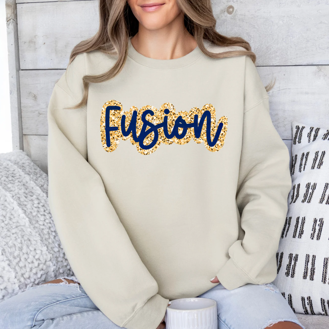 TEAM Spirit Mascot Name Faux Glitter (DTF - Direct to Film - Sweatshirts)