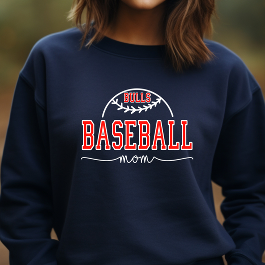Bulls Baseball  (DTF- Direct to Film Bella Canvas Tees and Gildan Sweatshirts)