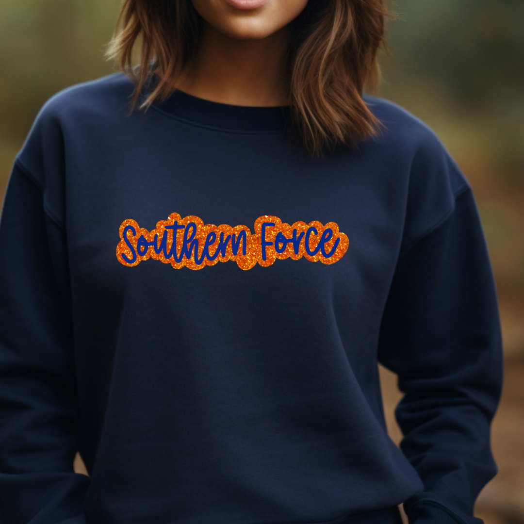 TEAM Spirit Mascot Name Faux Glitter (DTF - Direct to Film - Sweatshirts)
