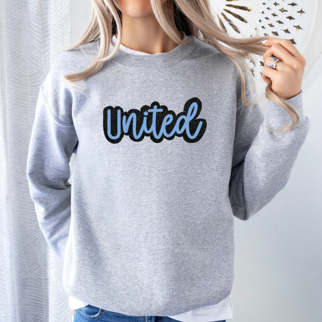 TEAM Spirit Mascot Name Faux Glitter (DTF - Direct to Film - Sweatshirts)