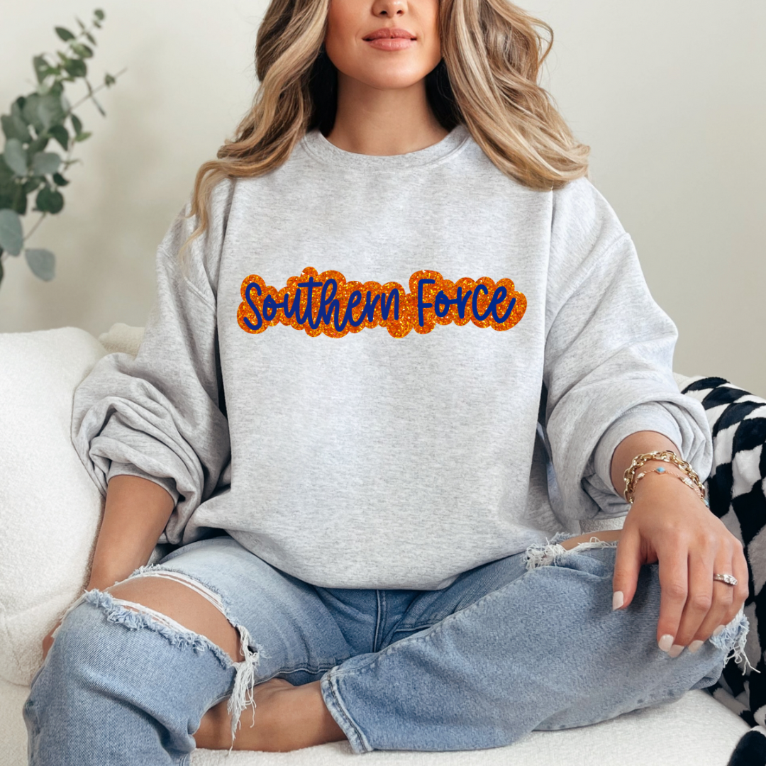 TEAM Spirit Mascot Name Faux Glitter (DTF - Direct to Film - Sweatshirts)