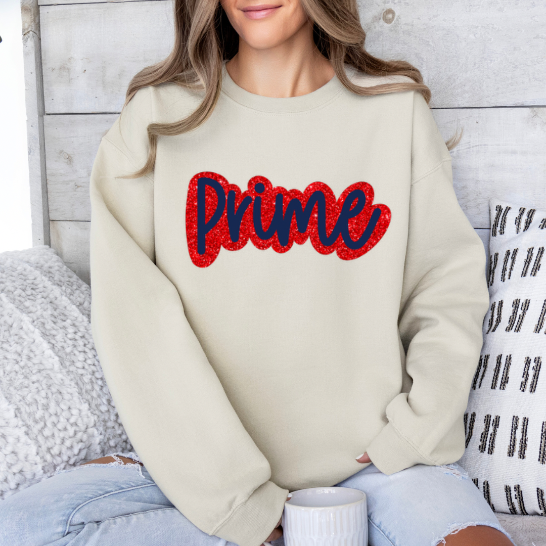 TEAM Spirit Mascot Name Faux Glitter (DTF - Direct to Film - Sweatshirts)