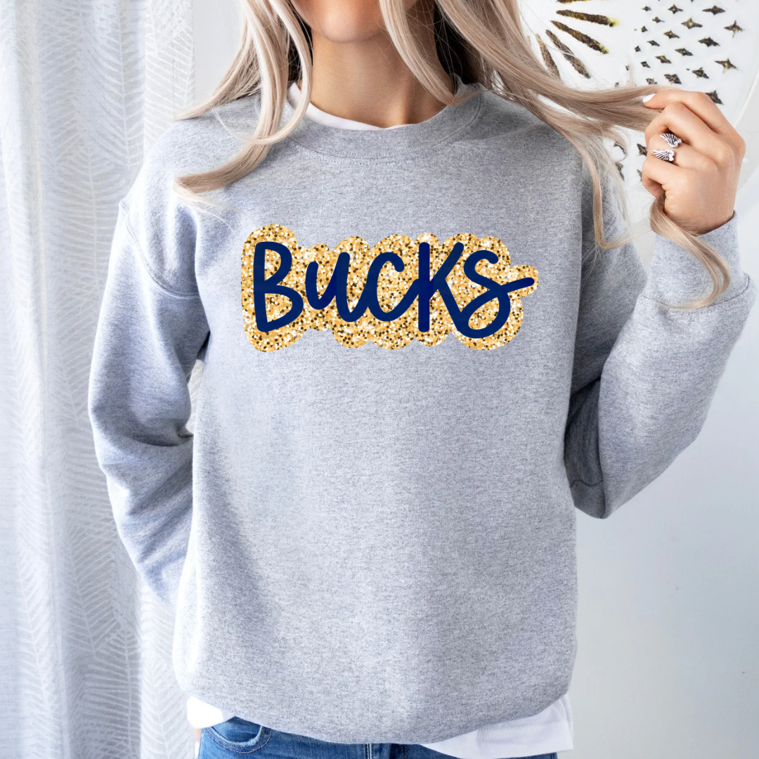 TEAM Spirit Mascot Name Faux Glitter (DTF - Direct to Film - Sweatshirts)