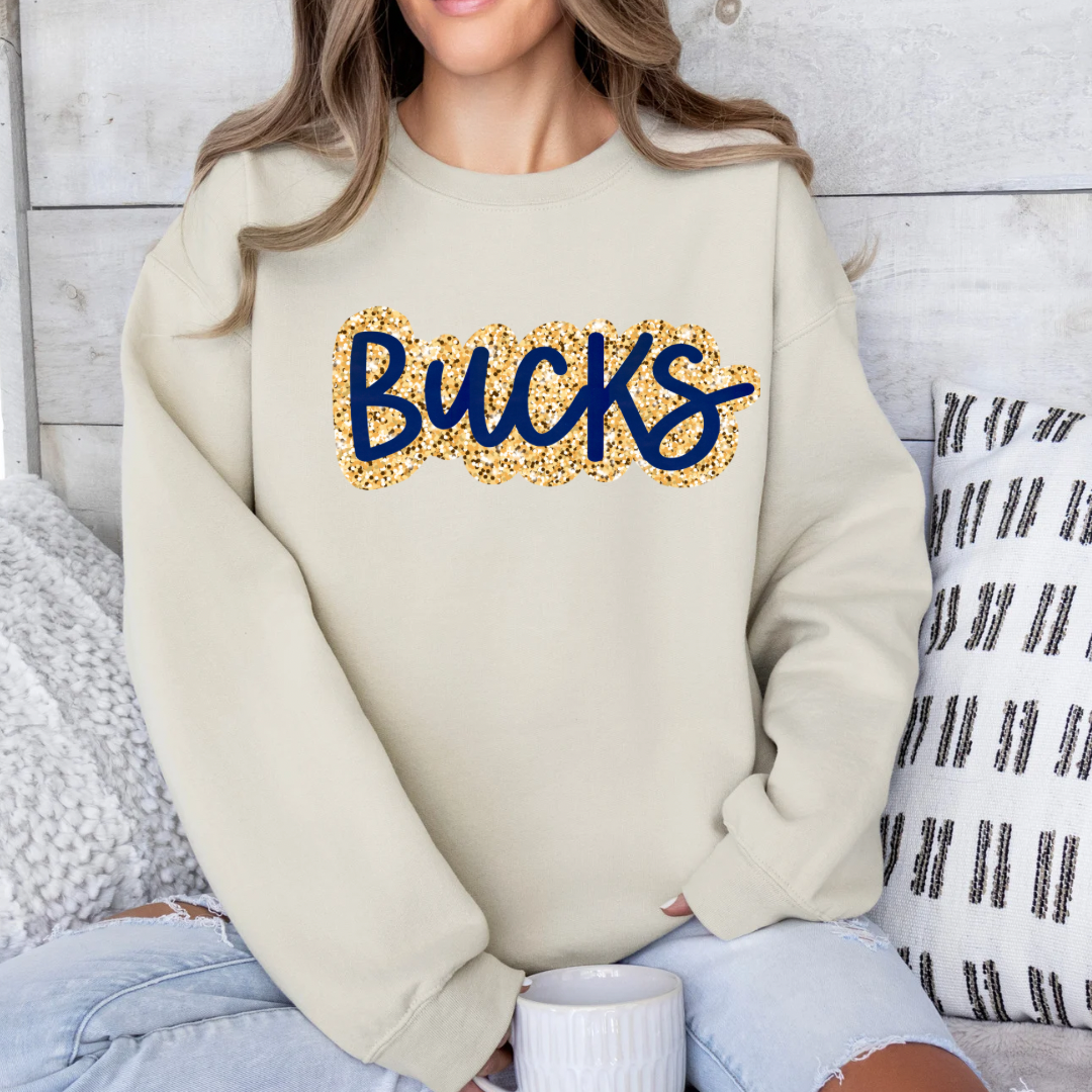 TEAM Spirit Mascot Name Faux Glitter (DTF - Direct to Film - Sweatshirts)