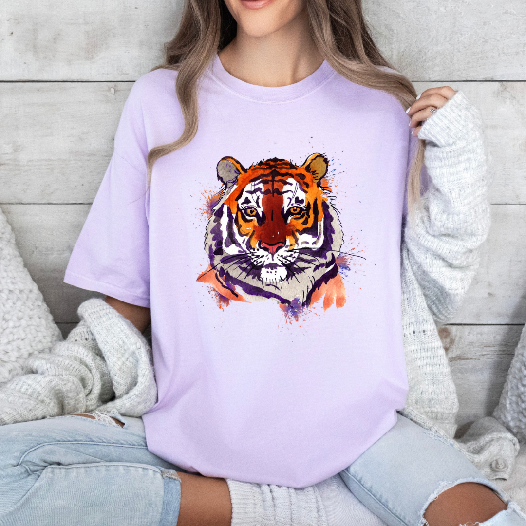 Watercolor Tiger Comfort Colors Tshirt (DTF - Direct to Film Tshirt)