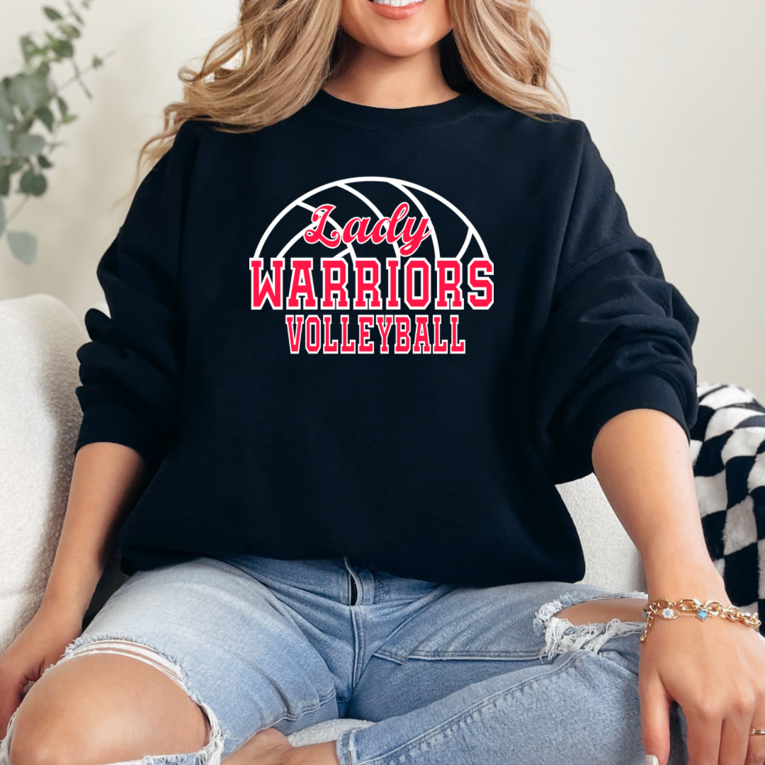 Lady Warriors Volleyball (Color Will Be Pink) (DTF - Direct to Film - Gildan Sweatshirt)