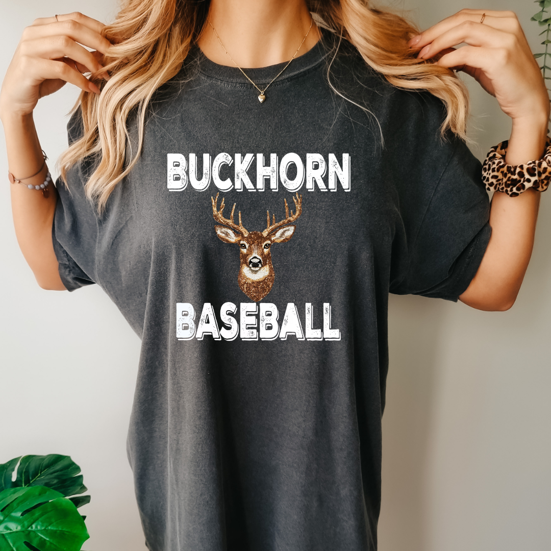 Buckhorn Baseball Faux Rhinestones (DTF - Direct to Film Tshirt or Sweatshirt)