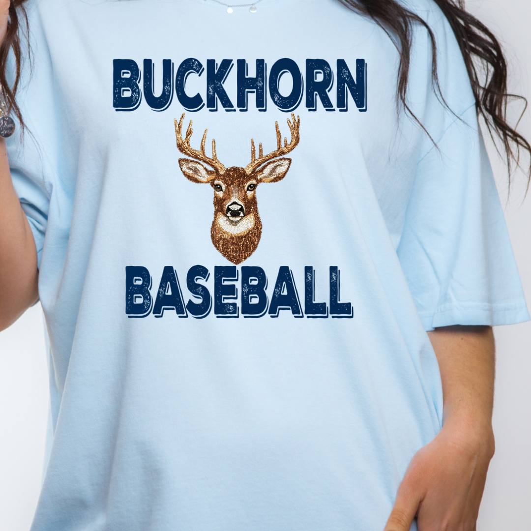 Buckhorn Baseball Faux Rhinestones (DTF - Direct to Film Tshirt or Sweatshirt)