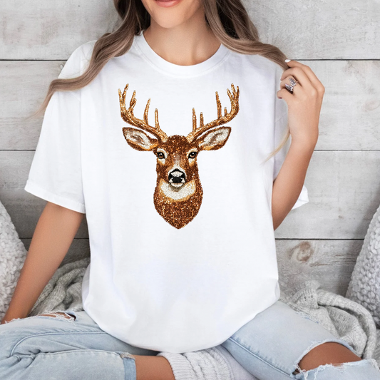 Buck Faux Rhinestone Comfort Colors Tshirt (DTF - Direct to Film Tshirt)