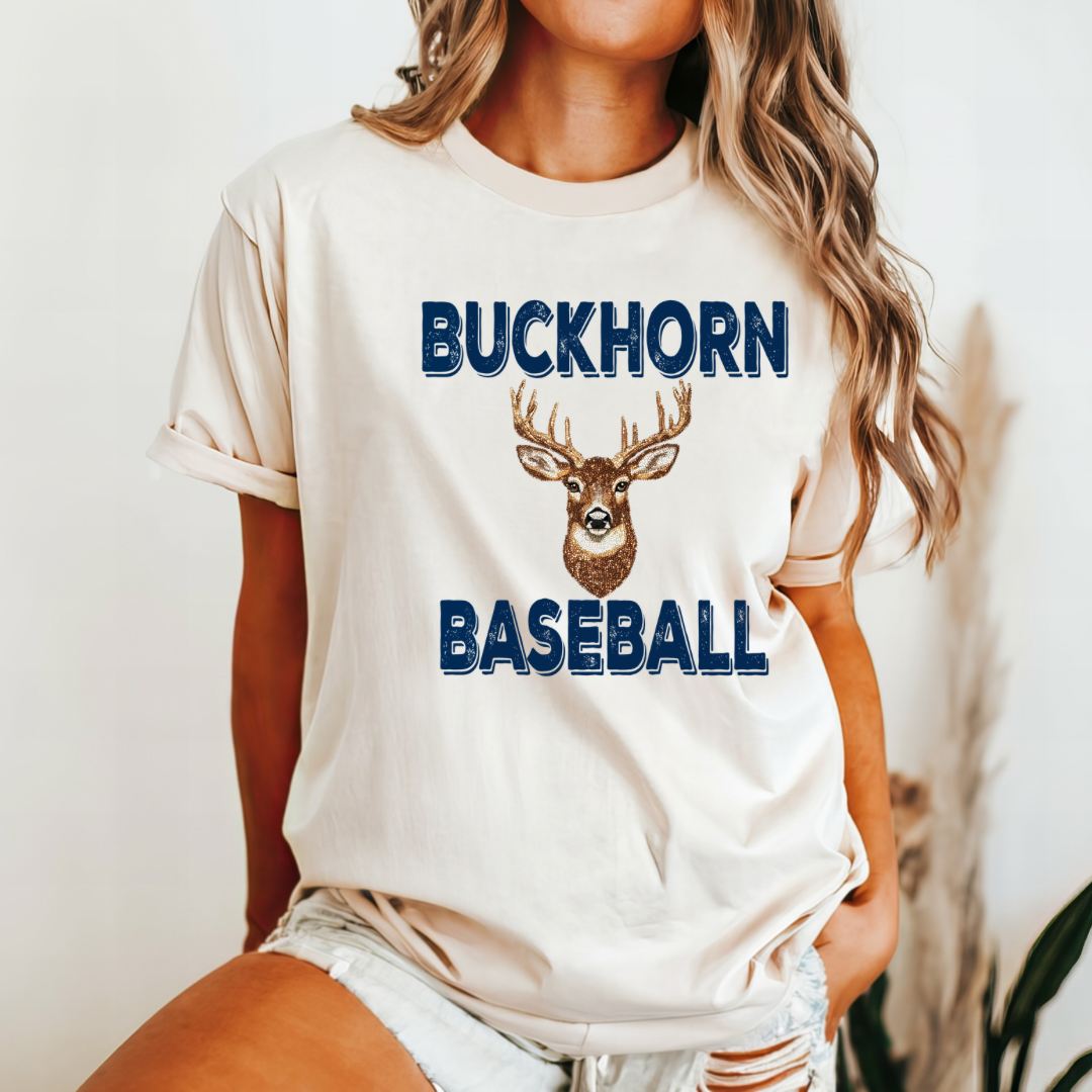 Buckhorn Baseball Faux Rhinestones (DTF - Direct to Film Tshirt or Sweatshirt)