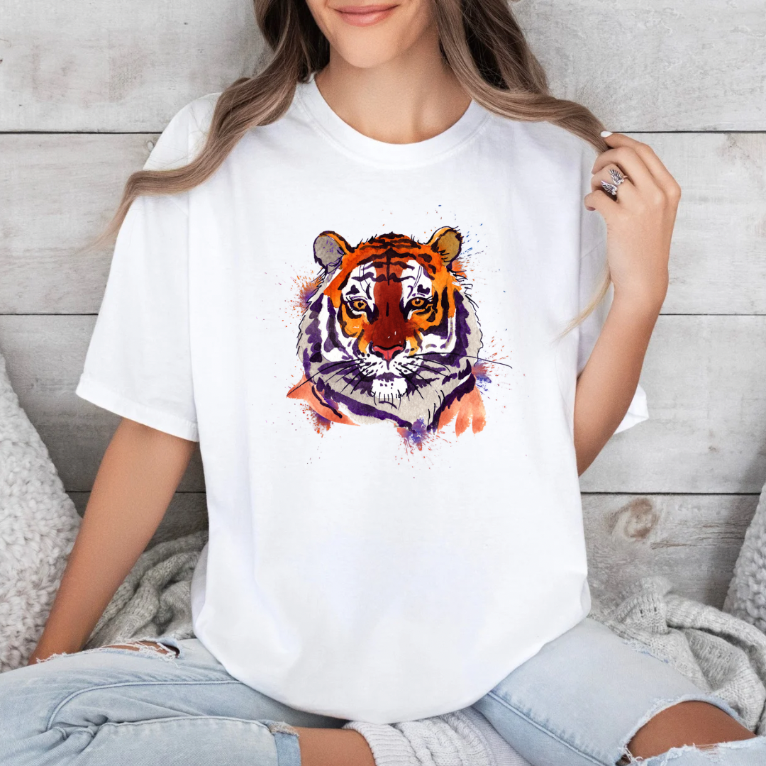 Watercolor Tiger Comfort Colors Tshirt (DTF - Direct to Film Tshirt)