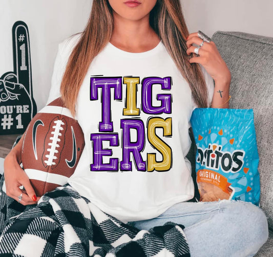 Tigers Team Spirit Design (DTF - Direct to Film - Sweatshirt - White or Ash Gray)