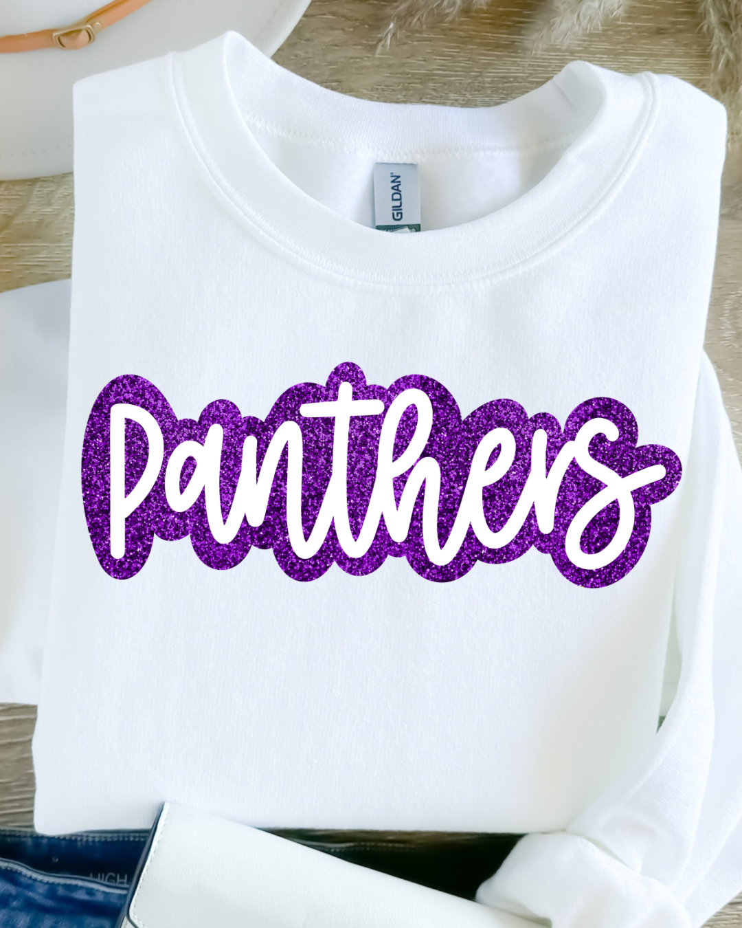 Lynn Fanning Panthers Gear Faux Glitter (DTF - Direct to Film Tshirt or Sweatshirt)