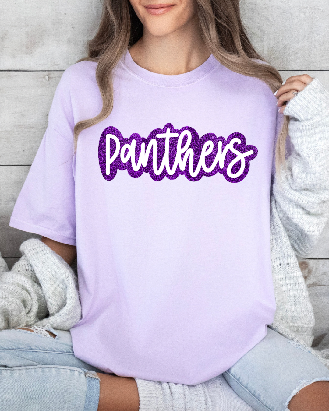 Lynn Fanning Panthers Gear Faux Glitter (DTF - Direct to Film Tshirt or Sweatshirt)