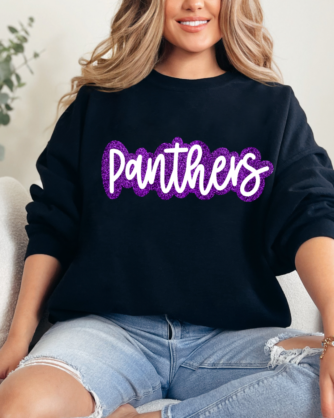 Lynn Fanning Panthers Gear Faux Glitter (DTF - Direct to Film Tshirt or Sweatshirt)