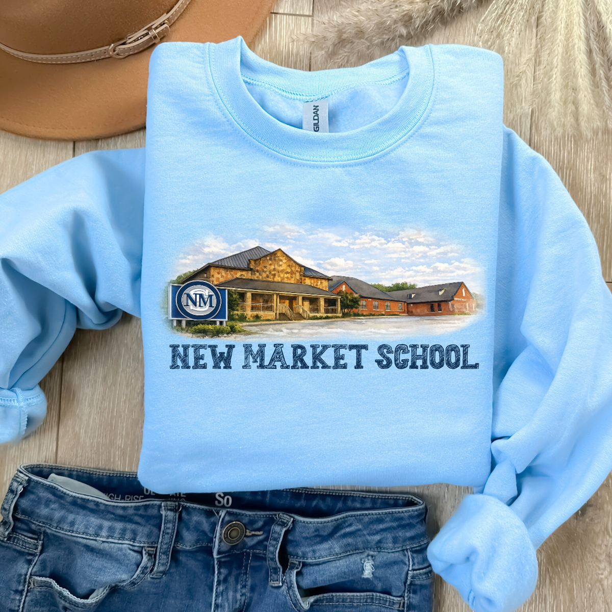 New Market Watercolor Design  (DTF - Direct to Film Tshirt or Sweatshirt)