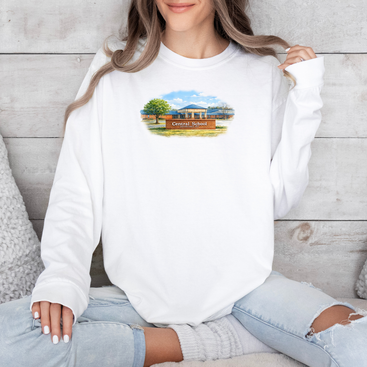 Central WATERCOLOR NEW School Design  (DTF - Direct to Film Tshirt or Sweatshirt)