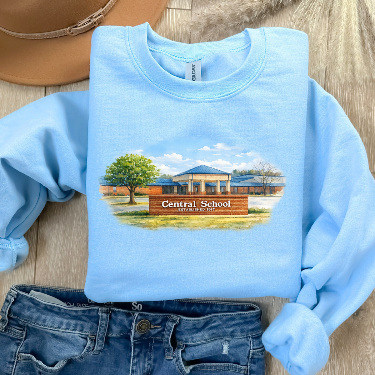 Central WATERCOLOR NEW School Design  (DTF - Direct to Film Tshirt or Sweatshirt)
