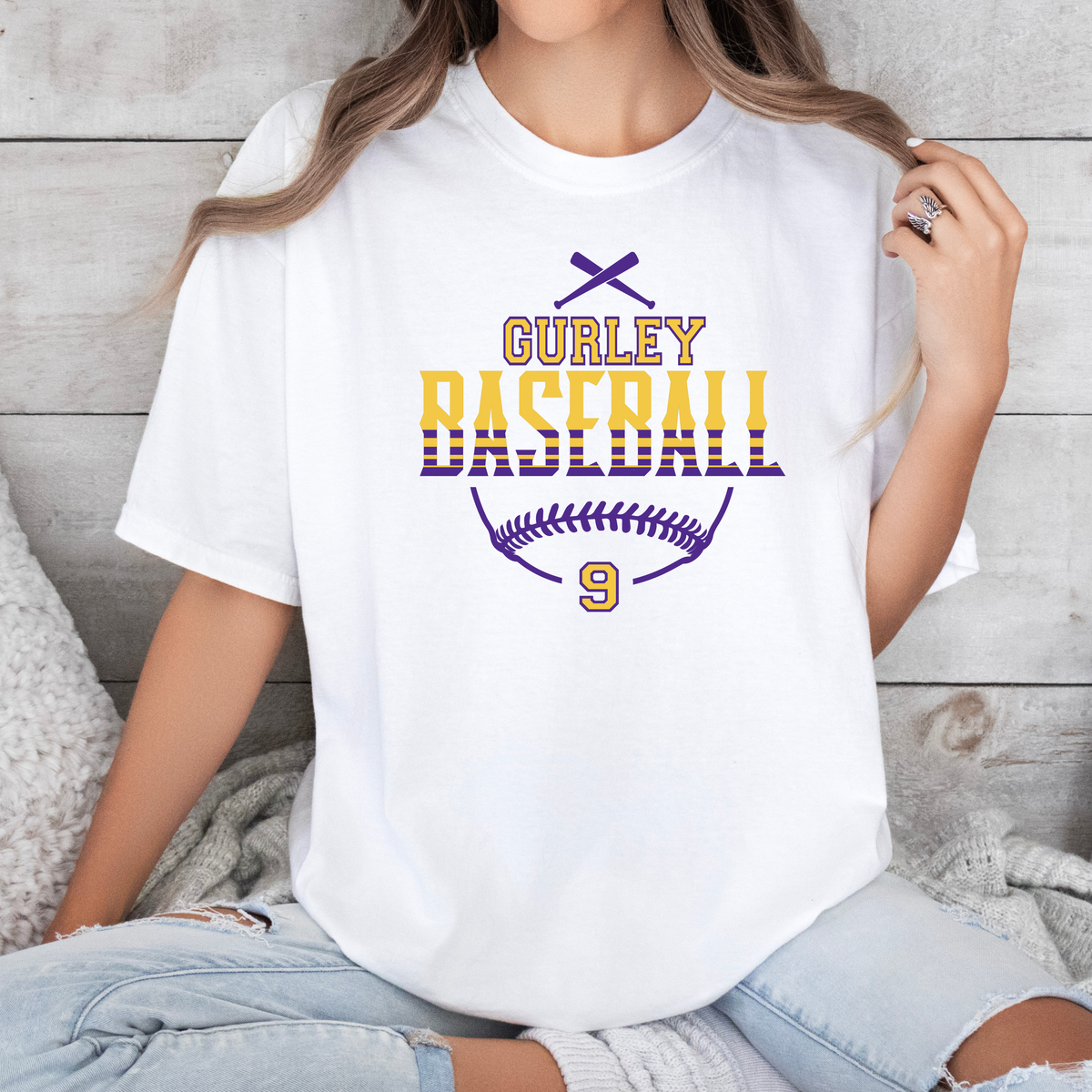 Gurley Baseball with # Customization (DTF - Direct to Film Tshirt or Sweatshirt)