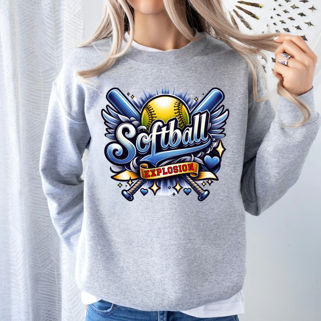Explosion Softball 2025 Spirit Wear (DTF - Direct to Film Gildan Sweatshirt)