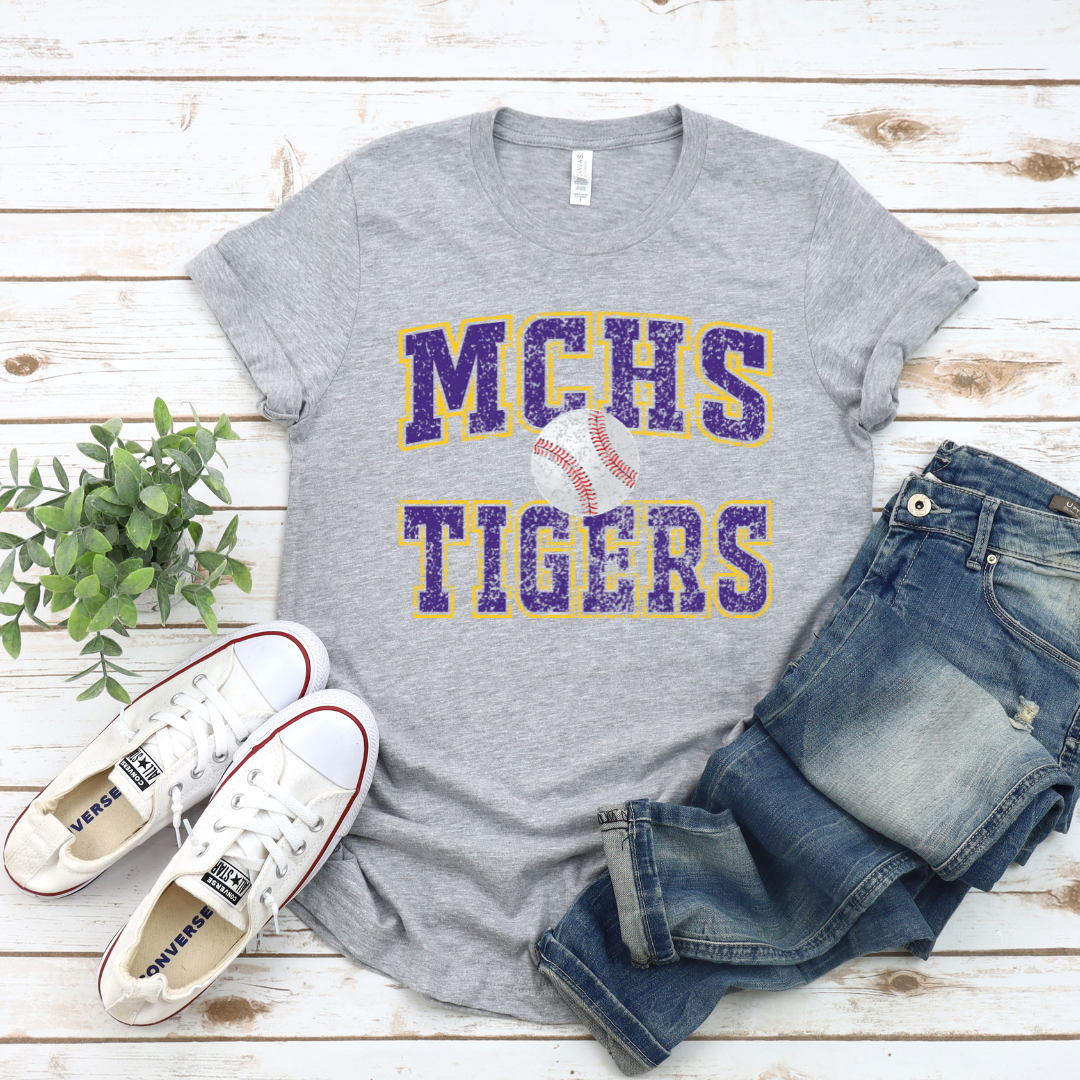 MCHS Tigers Baseball Old School (DTF - Direct to Film - Gildan Sweatshirt) (Copy)