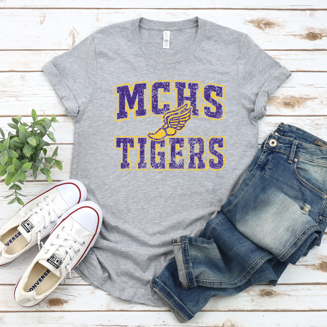 MCHS Track Old School Tee (DTF - Direct to Film - Black or Gray Tshirt)