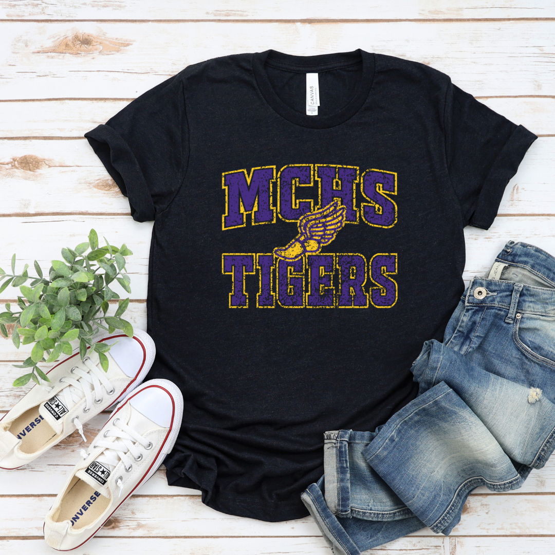 MCHS Track Old School Tee (DTF - Direct to Film - Black or Gray Tshirt)