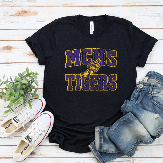MCHS Track Old School Tee (DTF - Direct to Film - Black or Gray Tshirt)