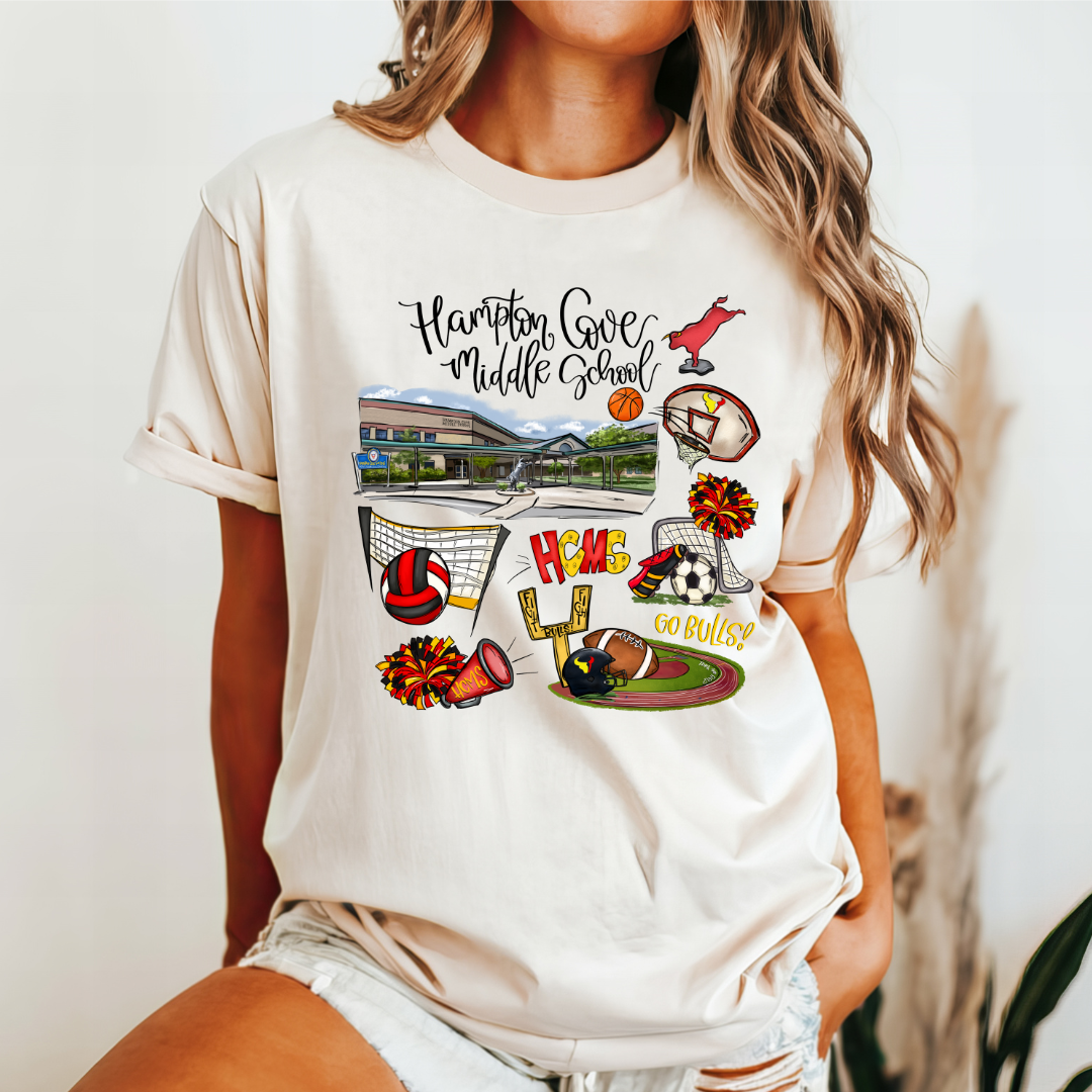 Hampton Cove Middle School Collage (DTF - Direct to Film Tshirt or Sweatshirt)