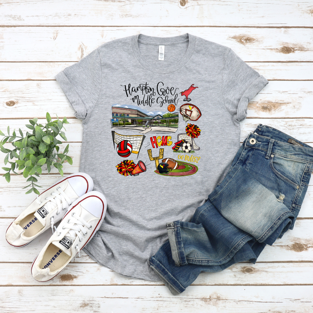 Hampton Cove Middle School Collage (DTF - Direct to Film Tshirt or Sweatshirt)