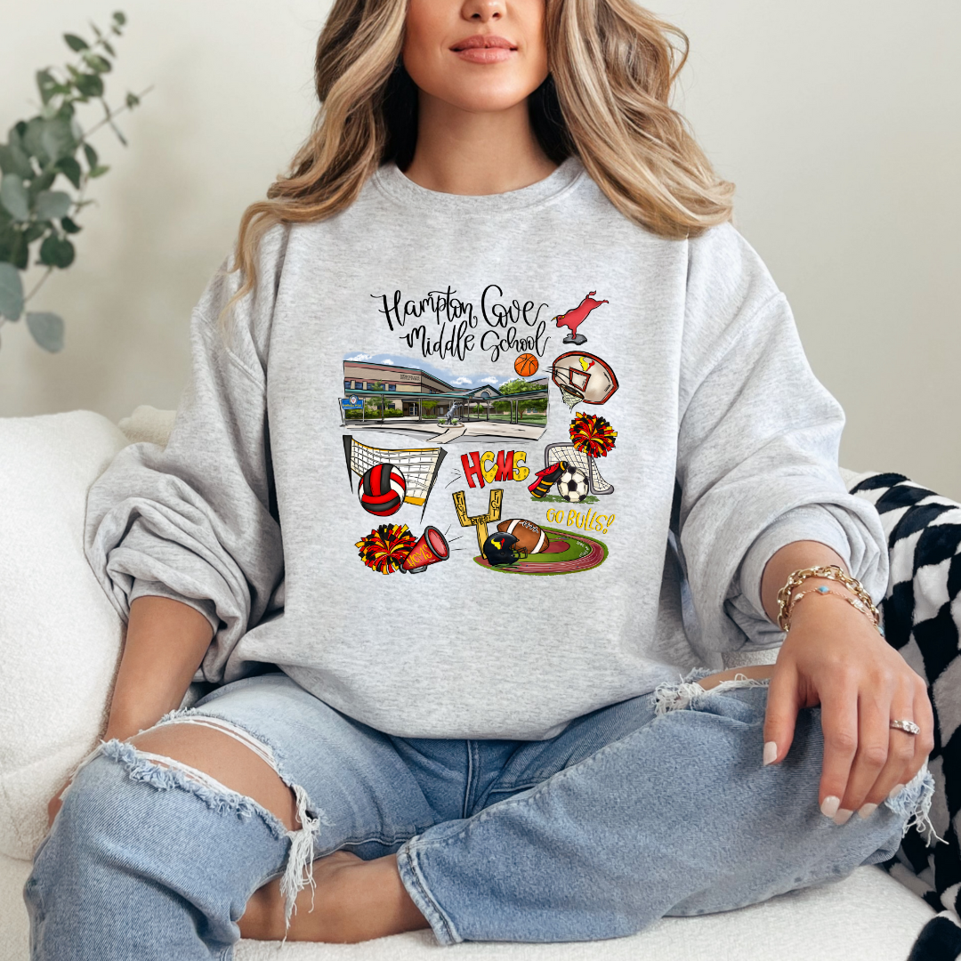 Hampton Cove Middle School Collage (DTF - Direct to Film Tshirt or Sweatshirt)