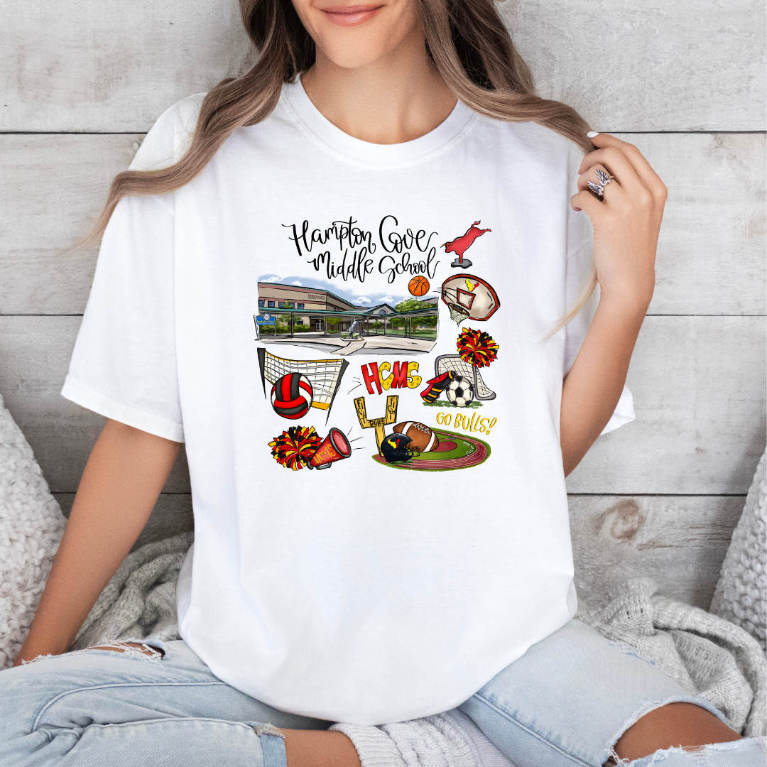Hampton Cove Middle School Collage (DTF - Direct to Film Tshirt or Sweatshirt)