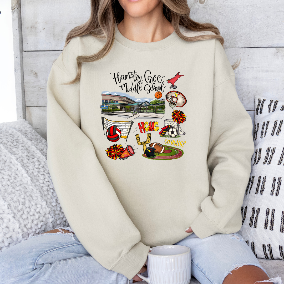 Hampton Cove Middle School Collage (DTF - Direct to Film Tshirt or Sweatshirt)