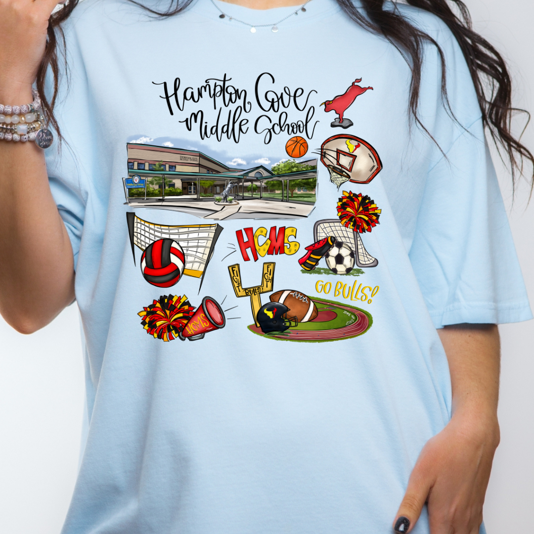 Hampton Cove Middle School Collage (DTF - Direct to Film Tshirt or Sweatshirt)