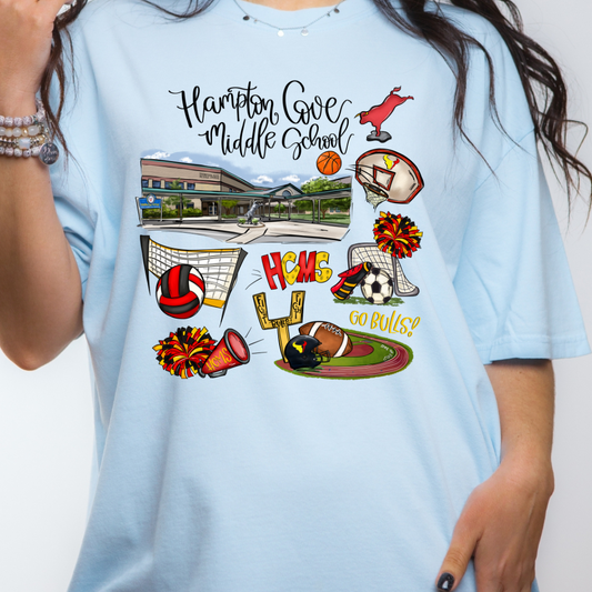 Hampton Cove Middle School Collage (DTF - Direct to Film Tshirt or Sweatshirt)