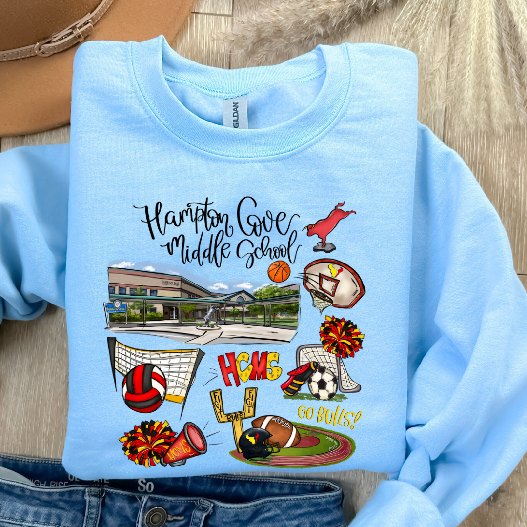 Hampton Cove Middle School Collage (DTF - Direct to Film Tshirt or Sweatshirt)