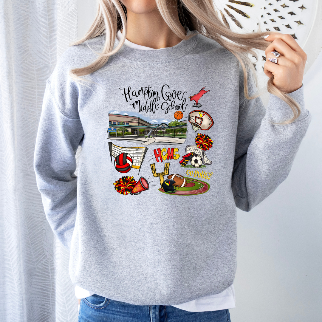 Hampton Cove Middle School Collage (DTF - Direct to Film Tshirt or Sweatshirt)
