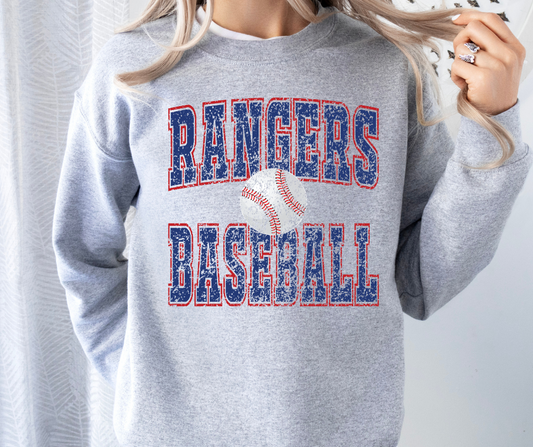 Rangers Old School (DTF - Direct to Film - Gildan Sweatshirt or Bella Canvas Tshirt)