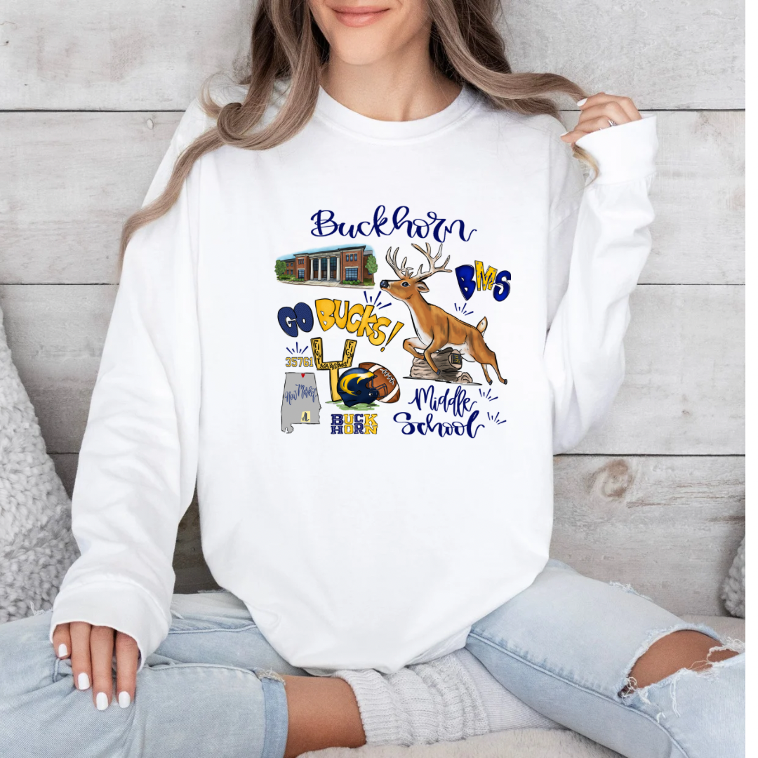 Buckhorn Middle School NEW Collage (DTF - Direct to Film Tshirt or Sweatshirt)
