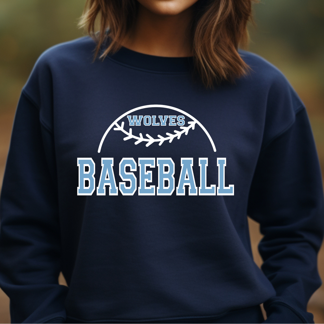 Team Spirit Wolves Baseball (DTF - Direct to Film on Gildan Sweatshirt)