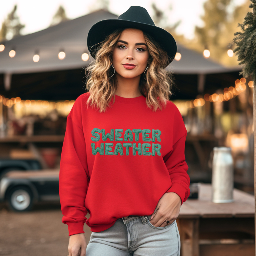 Sweater Weather (DTF - Direct to Film - Faux Sweater Font - Sweatshirt)