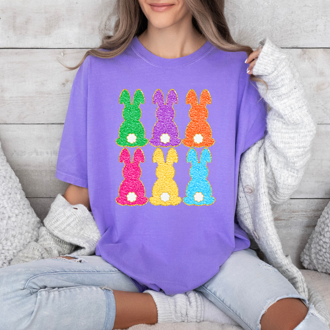 Bunny Love (DTF - Direct to Film - Faux Chenille Patch - Gildan Sweatshirt or Tshirt)