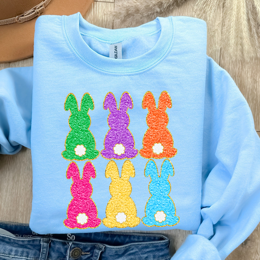 Bunny Love (DTF - Direct to Film - Faux Chenille Patch - Gildan Sweatshirt or Tshirt)