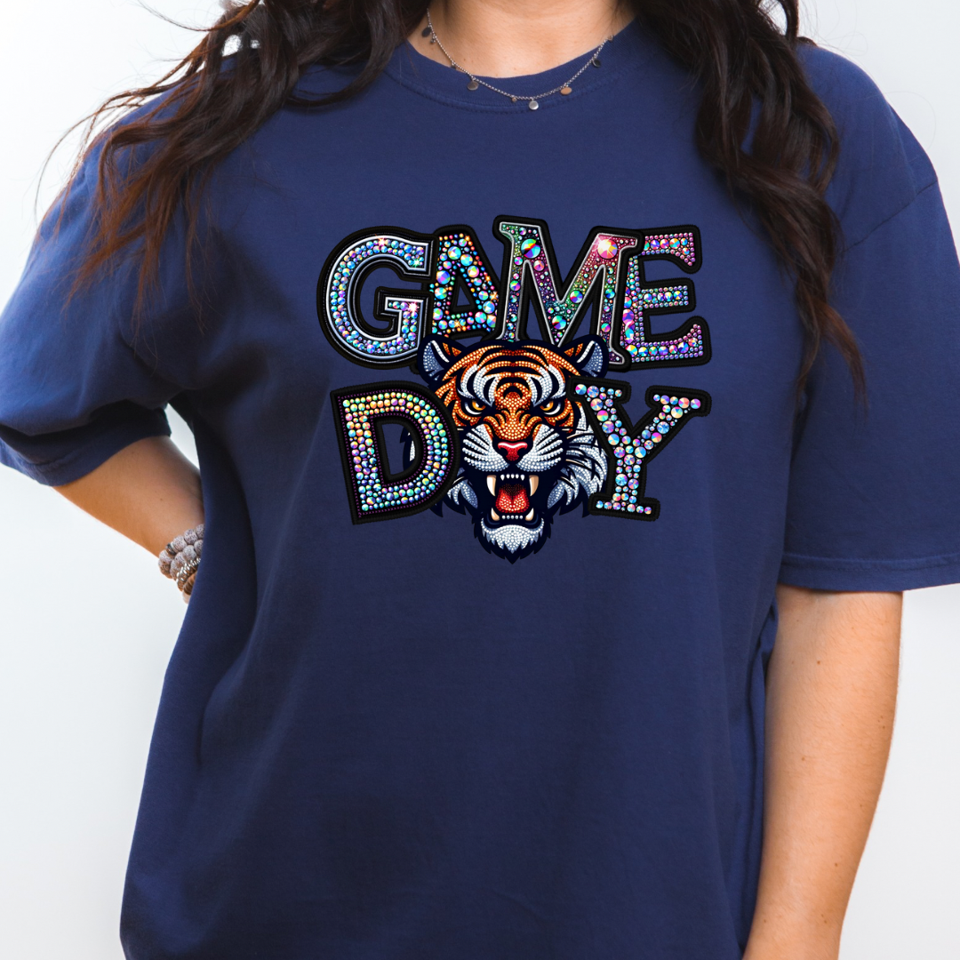 Tigers Faux Sparkles  (DTF - Direct to Film Tshirt or Sweatshirt)