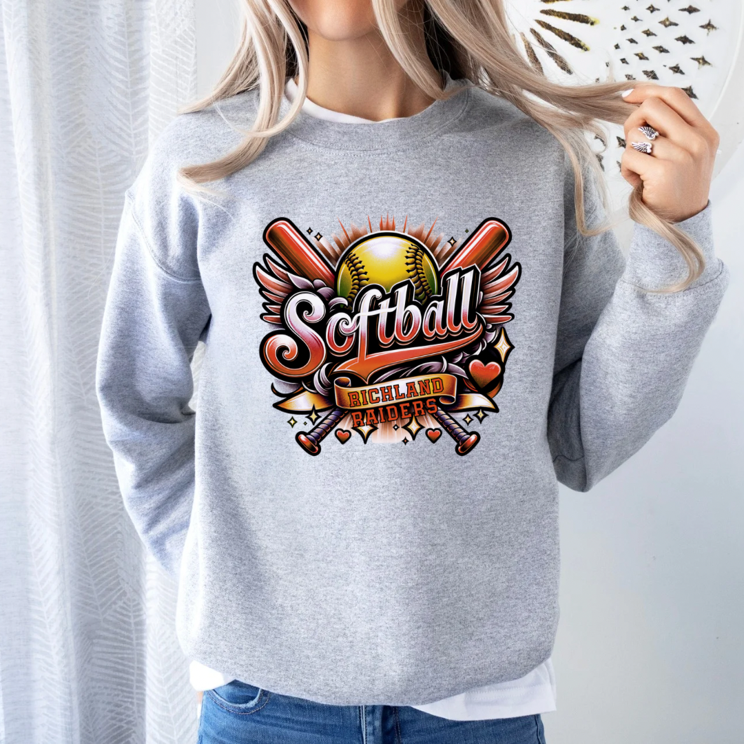 Richland Softball 2025 Spirit Wear (DTF - Direct to Film Gildan Sweatshirt)