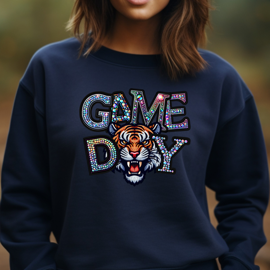Tigers Faux Sparkles  (DTF - Direct to Film Tshirt or Sweatshirt)