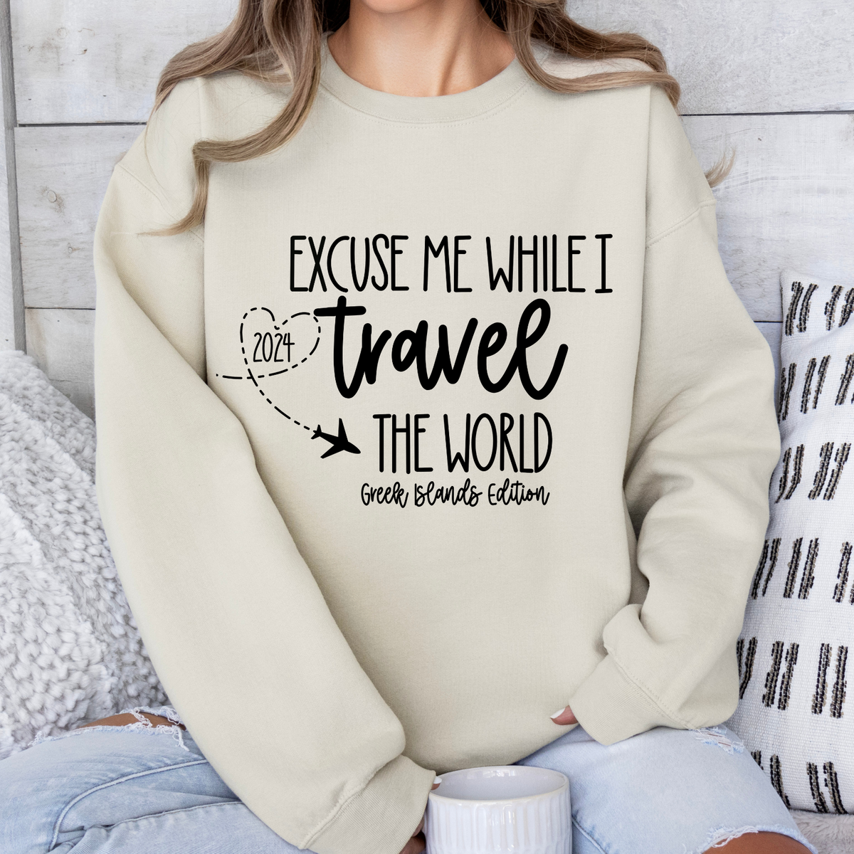 Excuse Me While I Travel (DTF - Direct to Film - CUSTOM - Gildan Sweatshirt)